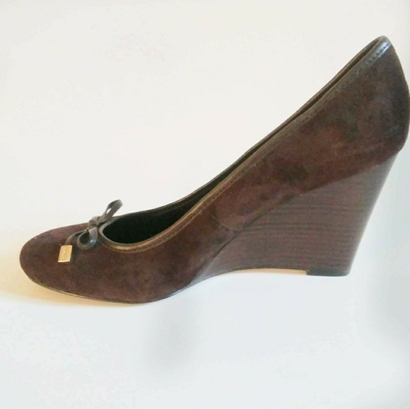Coach 9M Brown Suede Irene Wedge - Picture 8 of 8